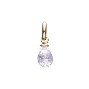 NEW STORY JEWELLERY women's clear crystal faceted drop pendant in silver gold